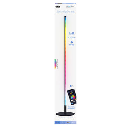 42 in. RGB Smart Wi-Fi LED Floor Lamp with Music Sync Alexa Google